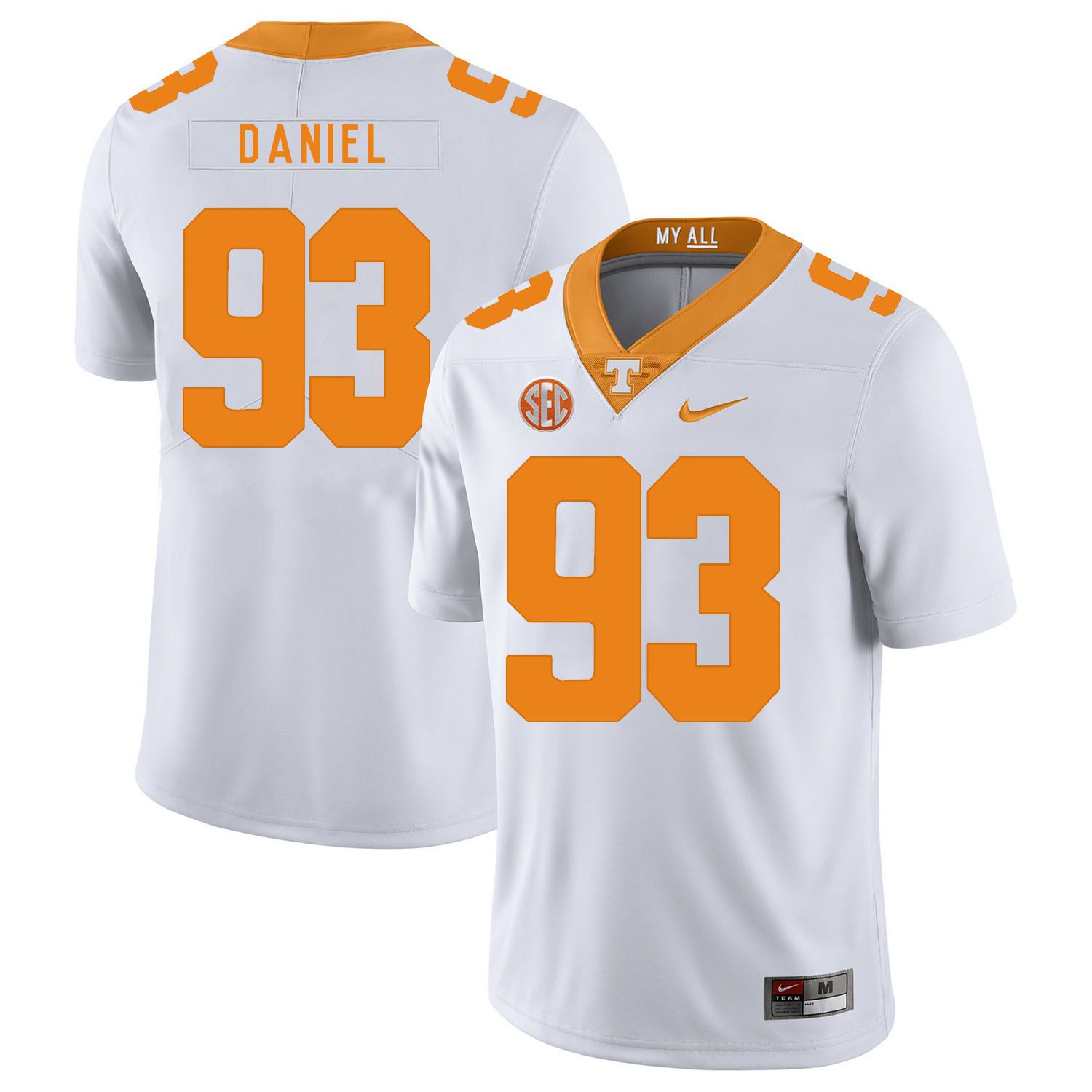 Men Tennessee Volunteers #93 Daniel White Customized NCAA Jerseys